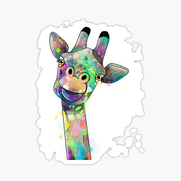 Giraffe of all colours Sticker