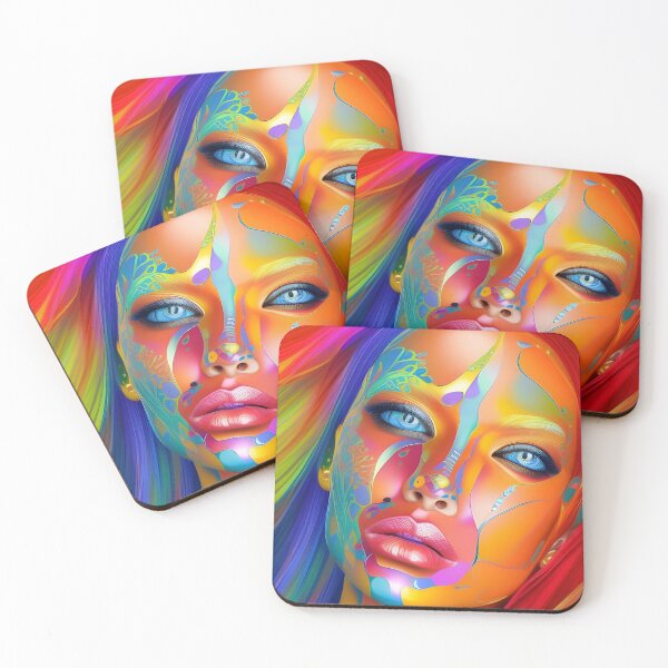 Item preview, Surreal Seduction: Vibrant Woman Portrait with Fantasy Elements designed and sold by artmanikin.