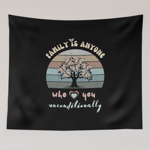 Item preview,  Family is Anyone Who Loves You Unconditionally Butterflies Retro designed and sold by SiYDesigns.
