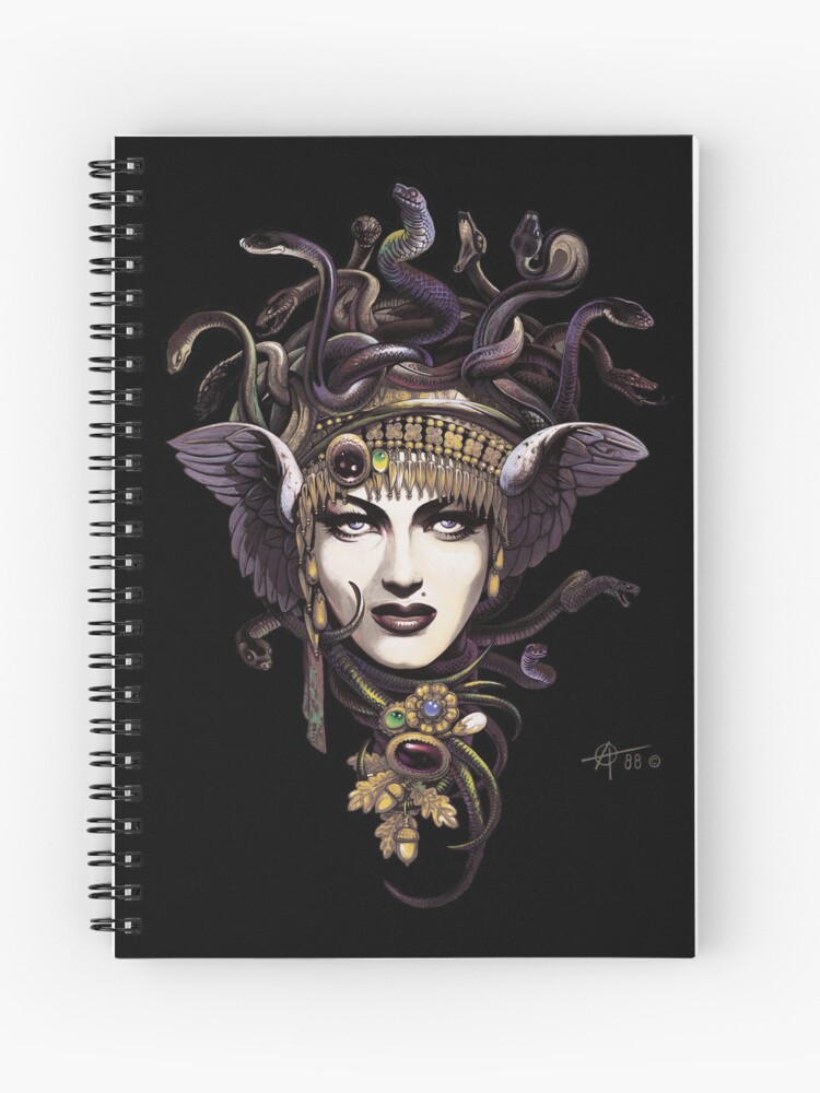 Thumbnail 1 of 3, Spiral Notebook, Medusa by Chris Achilleos designed and sold by House of Achilleos.