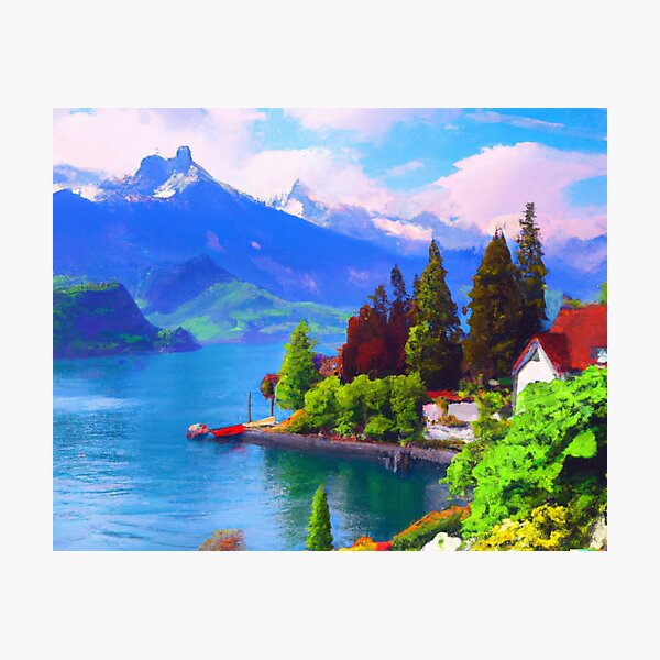 Item preview, A digital painter of the Majestic Switzerland  designed and sold by H  Schneiter.