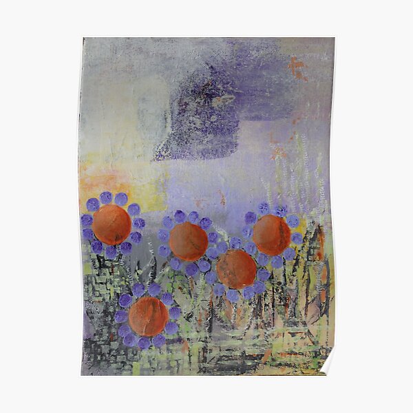 Cheery Flowers Abstract Poster