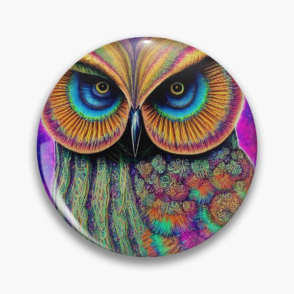 Item preview, 3d Symmetrical Portrait of a phsychadelic owl with a dark cosmic background multi-colored Hyper detailed, Intricate detail, delicate, graceful designed and sold by siwabudda.