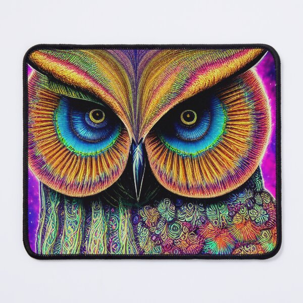 Item preview, 3d Symmetrical Portrait of a phsychadelic owl with a dark cosmic background multi-colored Hyper detailed, Intricate detail, delicate, graceful designed and sold by siwabudda.