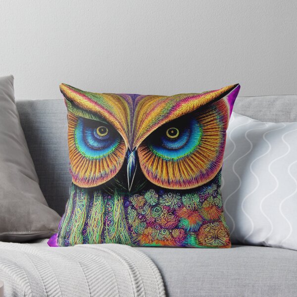 Item preview, 3d Symmetrical Portrait of a phsychadelic owl with a dark cosmic background multi-colored Hyper detailed, Intricate detail, delicate, graceful designed and sold by siwabudda.
