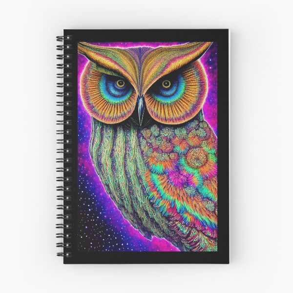 Item preview, 3d Symmetrical Portrait of a phsychadelic owl with a dark cosmic background multi-colored Hyper detailed, Intricate detail, delicate, graceful designed and sold by siwabudda.