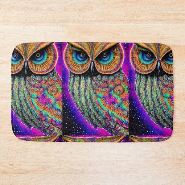 Item preview, 3d Symmetrical Portrait of a phsychadelic owl with a dark cosmic background multi-colored Hyper detailed, Intricate detail, delicate, graceful designed and sold by siwabudda.