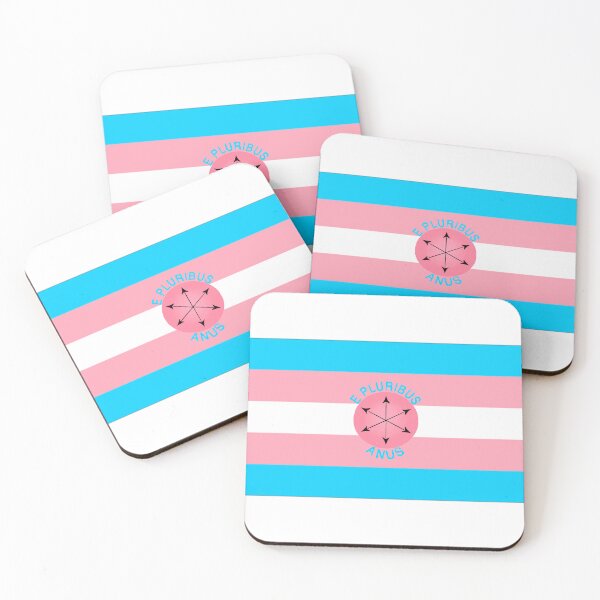 Item preview, E Pluribus Anus + Trans Flag designed and sold by eveyting.