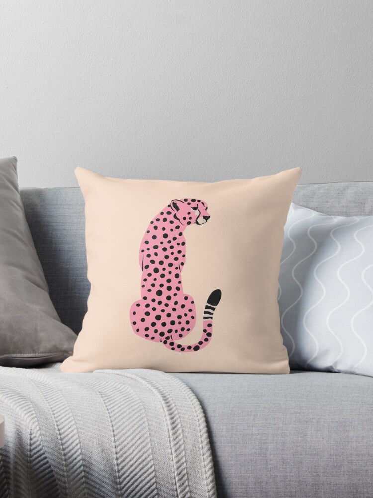 Pink cheetah clearance pillow