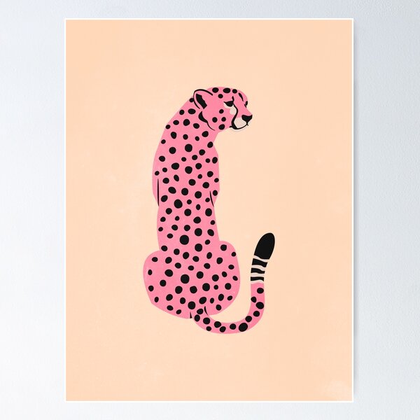 Item preview, Peach Leopard | African Cheetah | Tropical Pop Art designed and sold by karanwashere.