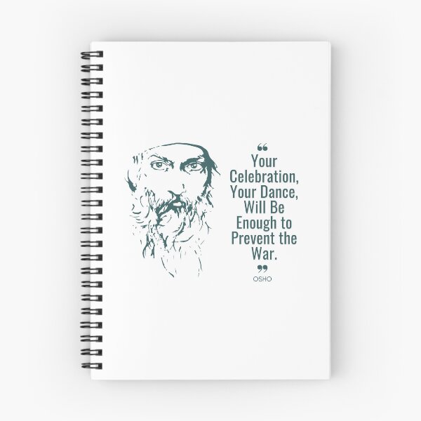 Item preview, Celebrate with Osho's Dance quote on preventing War designed and sold by RetComly.
