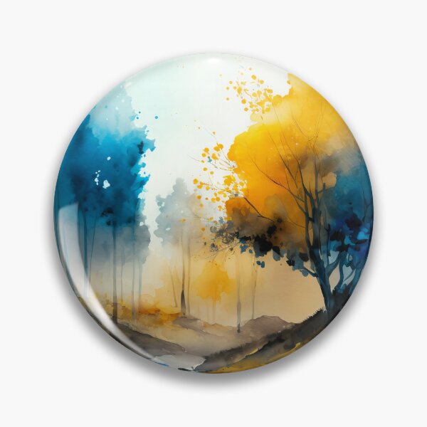 Item preview,  Colorful Autumn Landscape Watercolor 1 designed and sold by Red Witch Art.