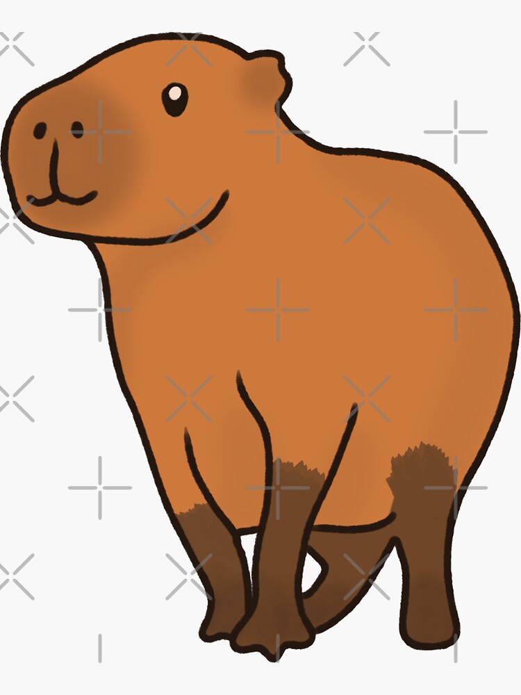 "Capybara doodle" Sticker for Sale by mareeka | Redbubble