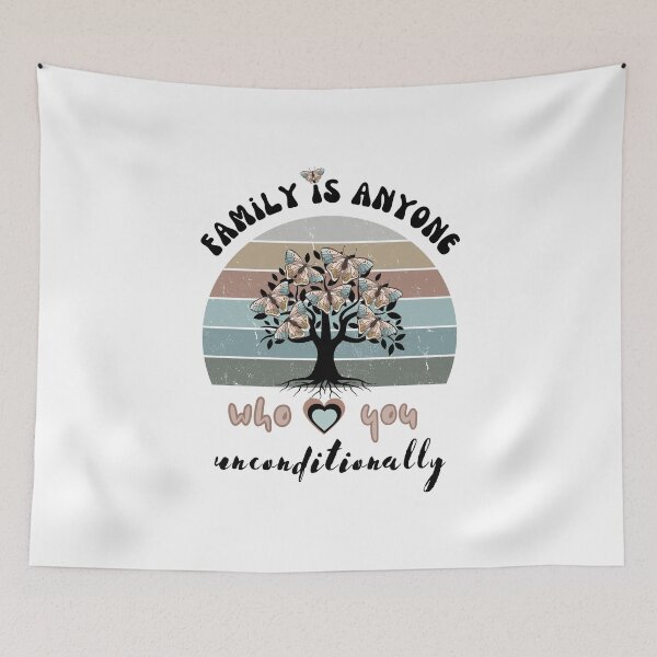 Item preview,  Family is Anyone Who Loves You Retro White designed and sold by SiYDesigns.