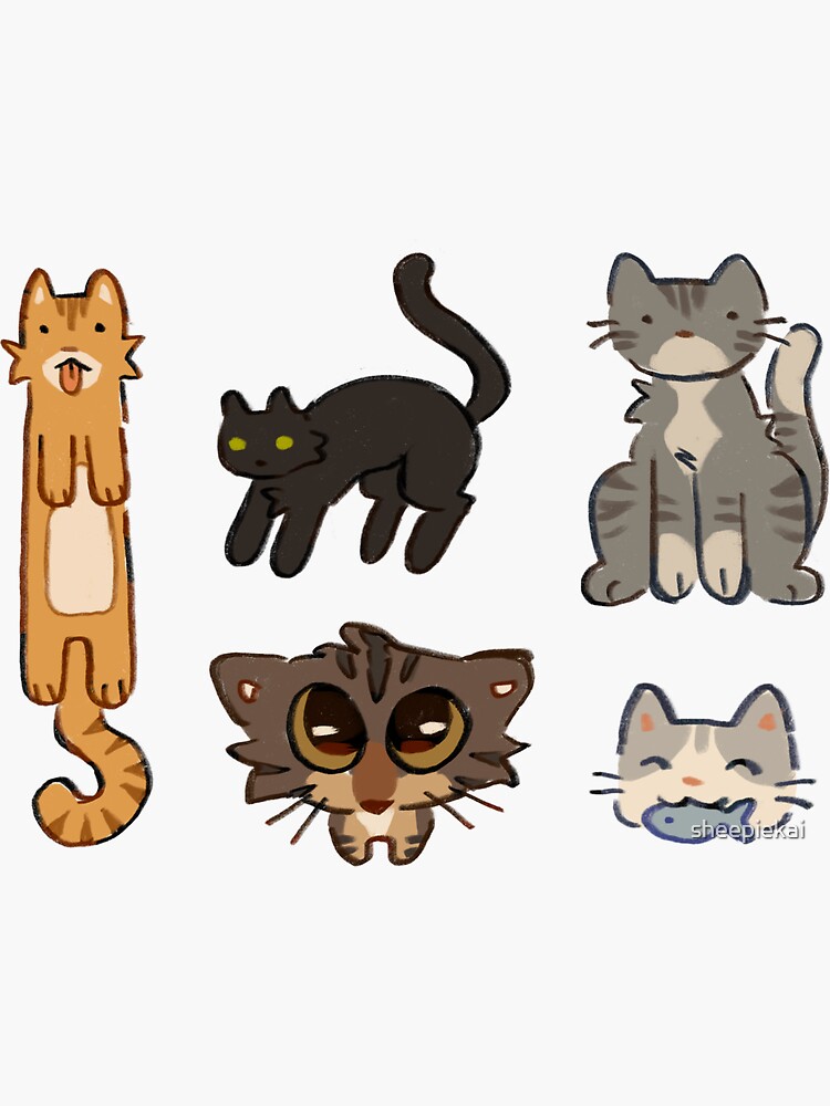 Silly Cats Sticker for Sale by sheepiekai