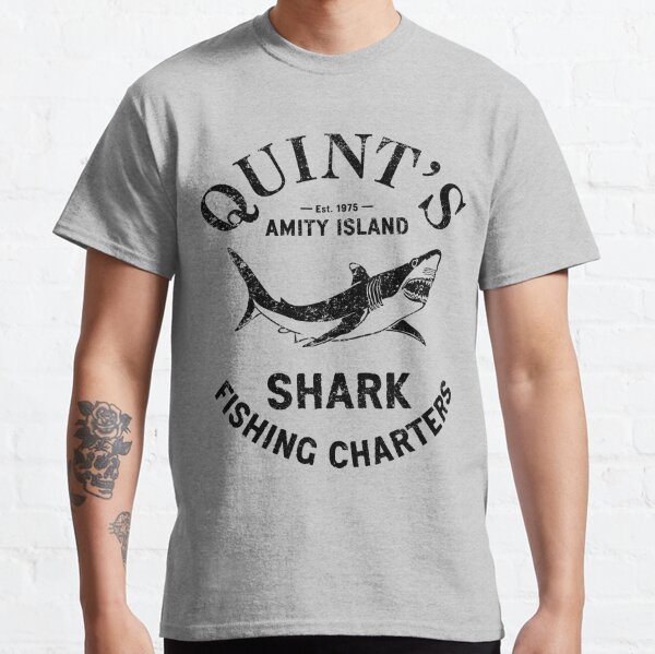 Quint's Shark Fishing T-Shirt - FiveFingerTees Ladies / Large / Hunter
