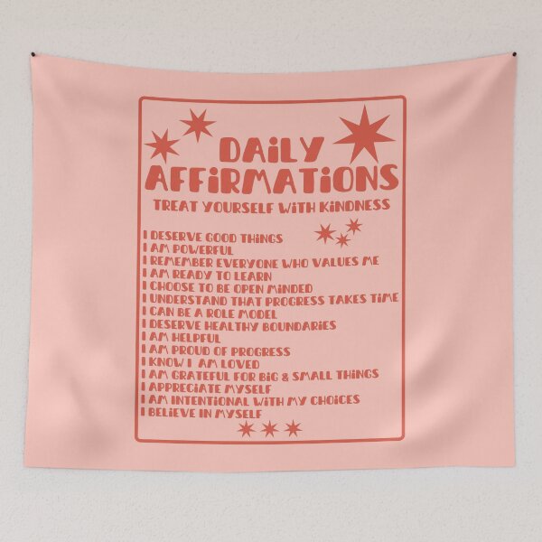 Item preview, Daily Affirmations List In Retro Red and Pink designed and sold by Pink Ribbon.