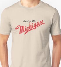Greetings From Michigan! (Minimalist) Unisex T-Shirt