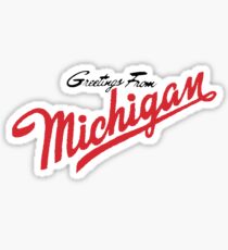 Greetings From Michigan! (Minimalist) Sticker