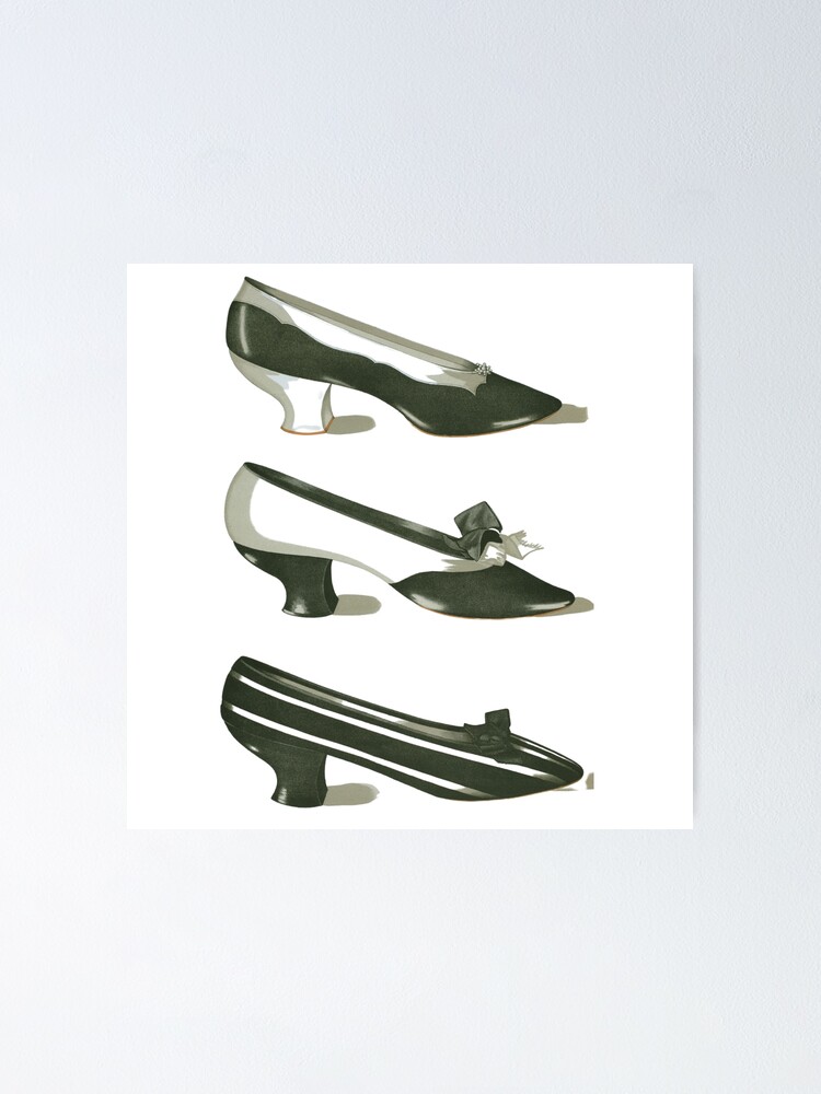 Póster for Sale con la obra «Zapatos vintage en blanco y negro» de