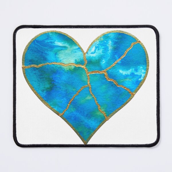 Item preview, Kintsugi Mended Heart - Sea designed and sold by JuliAnnGessler.
