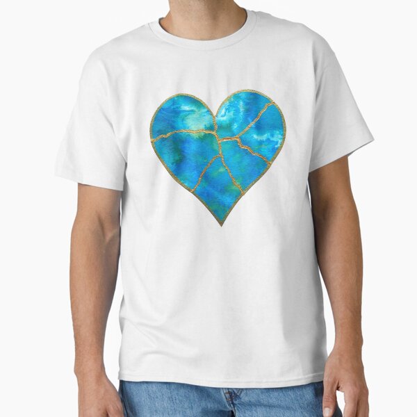 Vista previa del artículo con la obra «Corazón reparado con Kintsugi - Mar», diseñado y vendido por JuliAnnGessler.