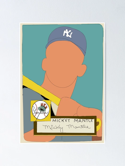 Mickey Mantle Baseball retailer Card Poster - Nicely framed Wall Decor 28