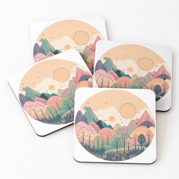 Item preview, Pastel Mountain Scene | Serenity Mountains | Earth Tone Mountains | Mountain Design | Trees Pattern | Mountain Hiking designed and sold by Synthetic-Intel.