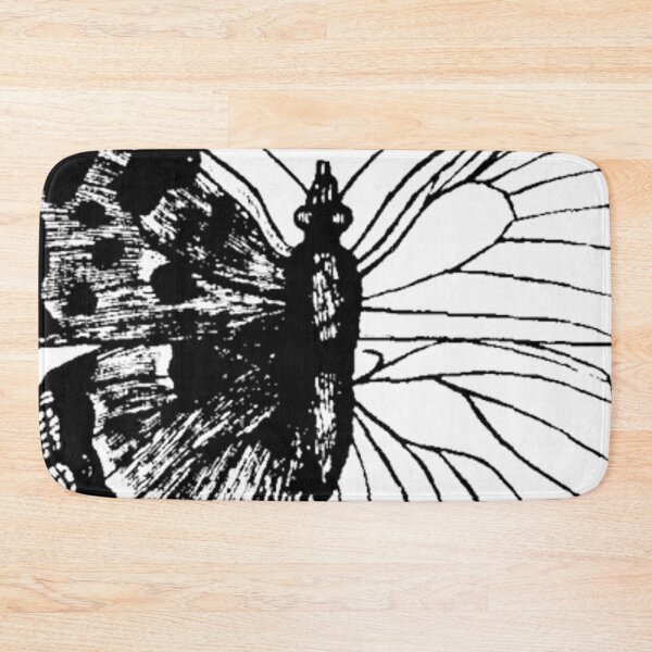 Item preview, Abstract Black & White Butterfly Outline Drawing Vintage German Asymmetrical Illusion designed and sold by kattakitty.