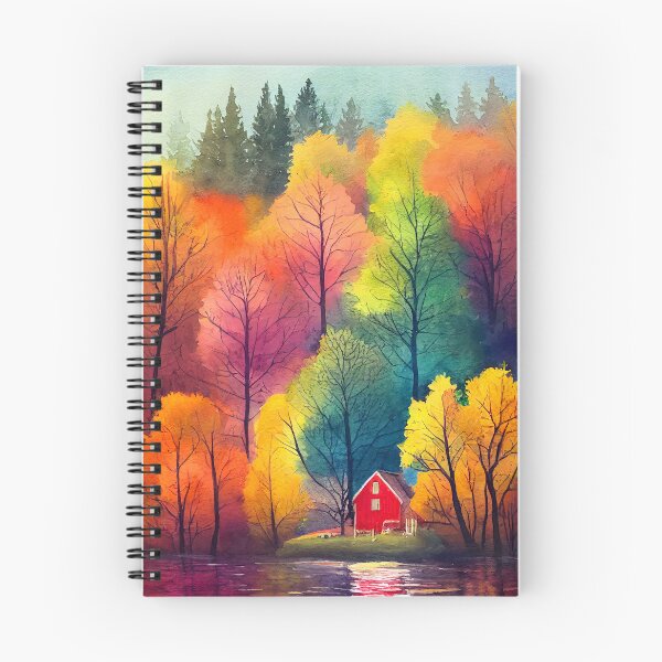 Item preview,  Colorful Autumn Landscape Watercolor 4 designed and sold by Red Witch Art.