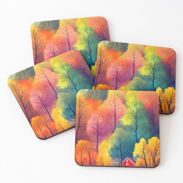 Item preview,  Colorful Autumn Landscape Watercolor 4 designed and sold by Red Witch Art.