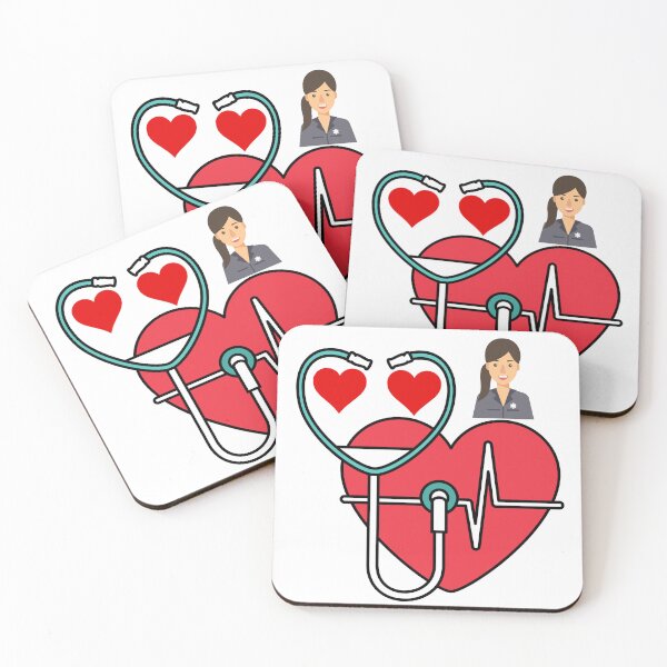 Item preview, girls women nurses valentines day hearts stethoscope designed and sold by stor11.