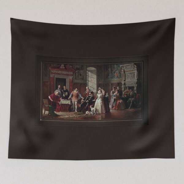 Item preview, Leonardo da Cutro and Ruy Lopez Play Chess at the Spanish Court by Luigi Mussini Remastered Xzendor7 Classical Art Old Masters Reproductions designed and sold by Xzendor7 Digital Art Creations.