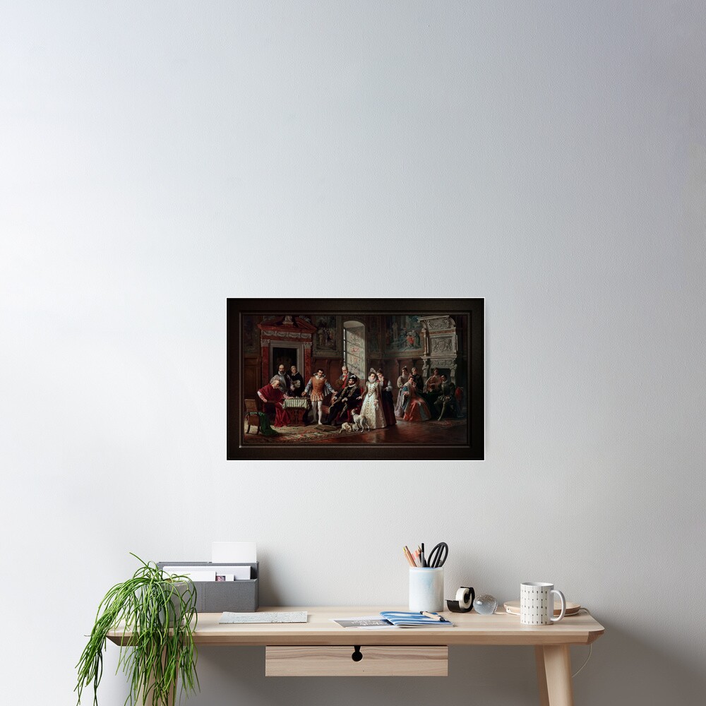 Leonardo da Cutro and Ruy Lopez Play Chess at the Spanish Court by Luigi  Mussini Remastered Xzendor7 Classical Art Old Masters Reproductions Kids  T-Shirt for Sale by xzendor7