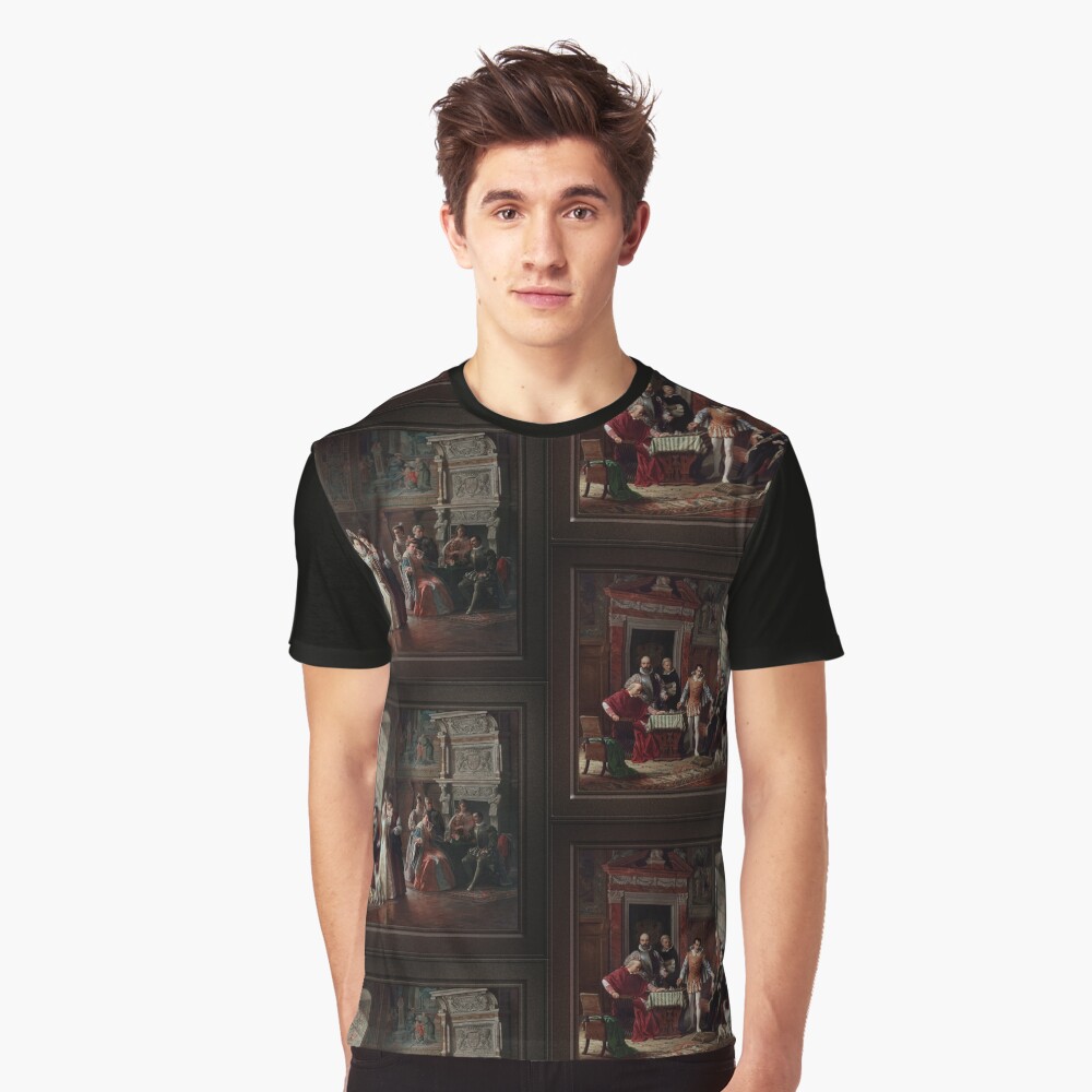 Leonardo da Cutro and Ruy Lopez Play Chess at the Spanish Court by Luigi  Mussini Remastered Xzendor7 Classical Art Old Masters Reproductions Kids  T-Shirt for Sale by xzendor7