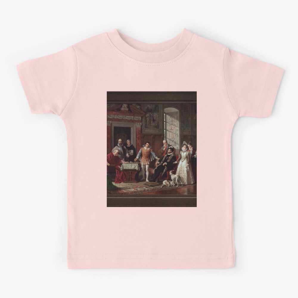 Leonardo da Cutro and Ruy Lopez Play Chess at the Spanish Court by Luigi  Mussini Remastered Xzendor7 Classical Art Old Masters Reproductions Kids  T-Shirt for Sale by xzendor7