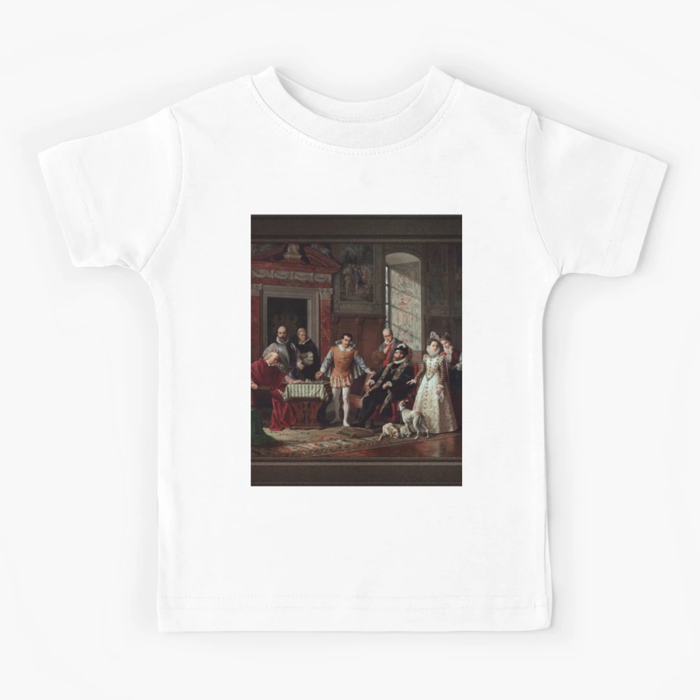 Leonardo da Cutro and Ruy Lopez Play Chess at the Spanish Court by Luigi  Mussini Remastered Xzendor7 Classical Art Old Masters Reproductions Kids  T-Shirt for Sale by xzendor7