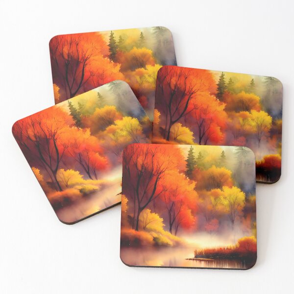 Item preview,  Colorful Autumn Landscape Watercolor 5 designed and sold by Red Witch Art.