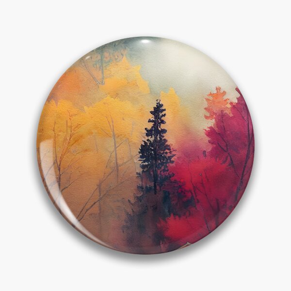 Item preview,  Colorful Autumn Landscape Watercolor 6 designed and sold by Red Witch Art.