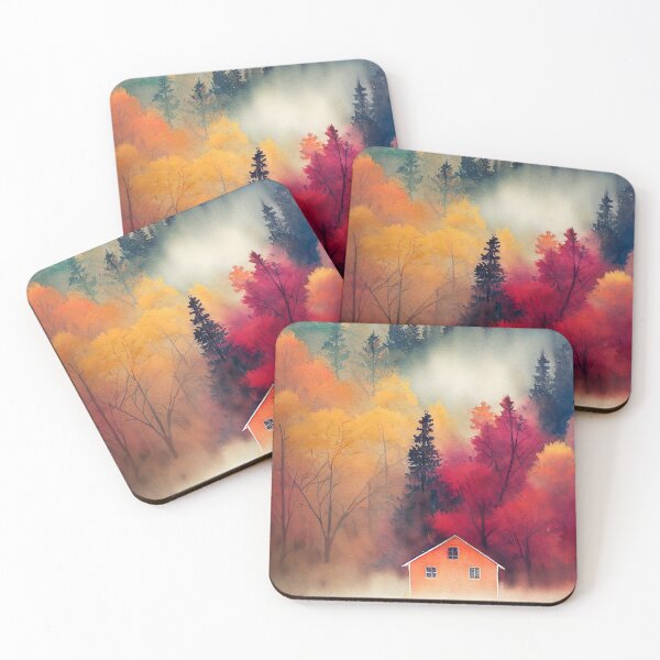 Item preview,  Colorful Autumn Landscape Watercolor 6 designed and sold by Red Witch Art.