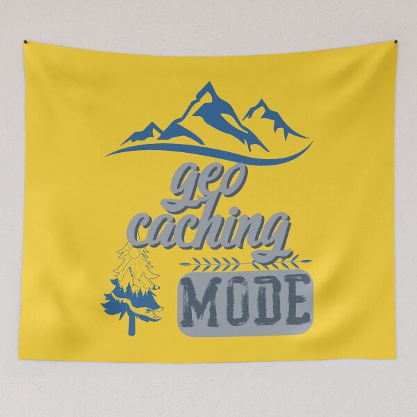 Item preview, geo caching mode, forest river sun inside tree pine designed and sold by movie-popcorn.