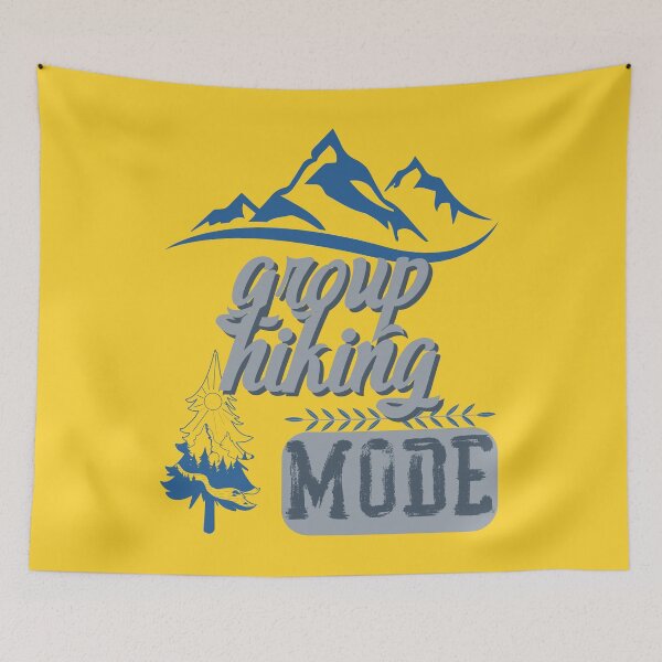 Item preview, group hiking mode, forest river sun inside tree pine designed and sold by movie-popcorn.