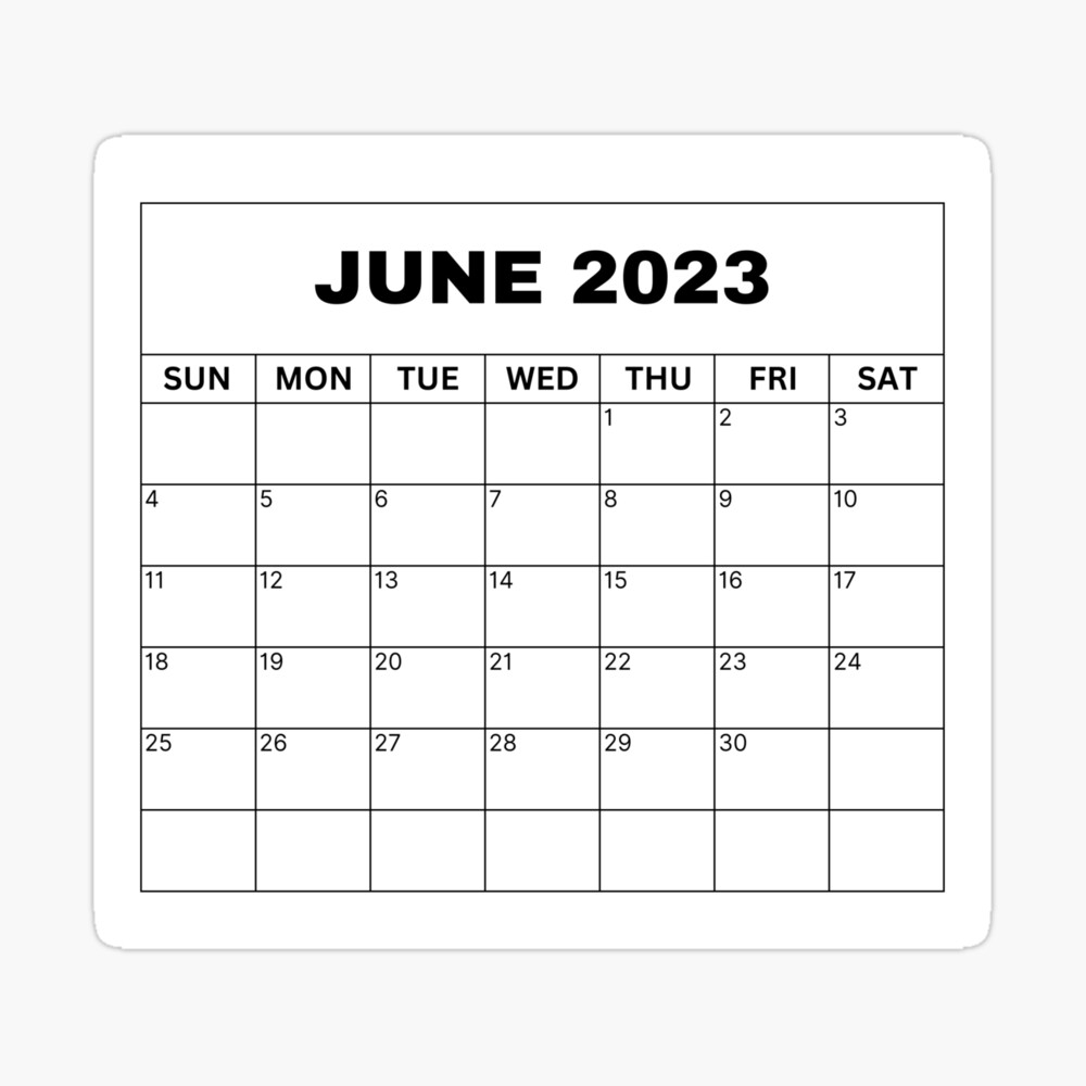 June Calendar 2023