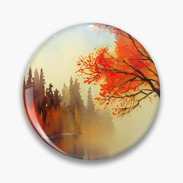 Item preview,  Colorful Autumn Landscape Watercolor 7 designed and sold by Red Witch Art.