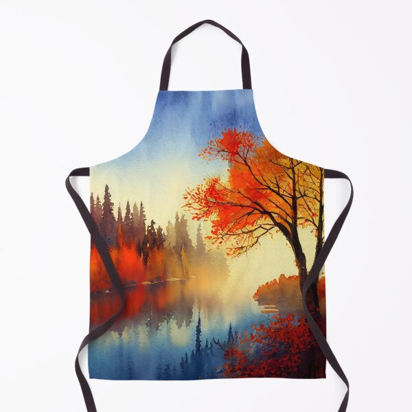 Item preview, Colorful Autumn Landscape Watercolor 7 designed and sold by Red Witch Art.