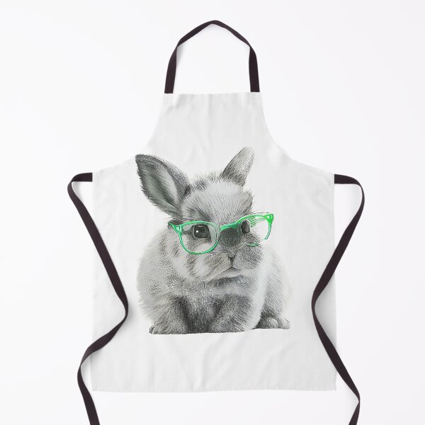 Item preview, cute baby bunny in green glasses designed and sold by kamionari.