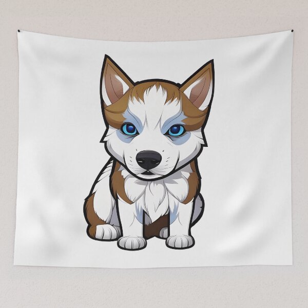Item preview, Cute husky, cartoon drawing, Ai Generated Art  designed and sold by ACC .