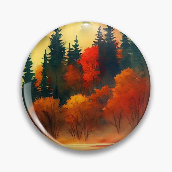 Item preview,  Colorful Autumn Landscape Watercolor 8 designed and sold by Red Witch Art.