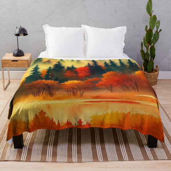 Item preview, Colorful Autumn Landscape Watercolor 8 designed and sold by Red Witch Art.