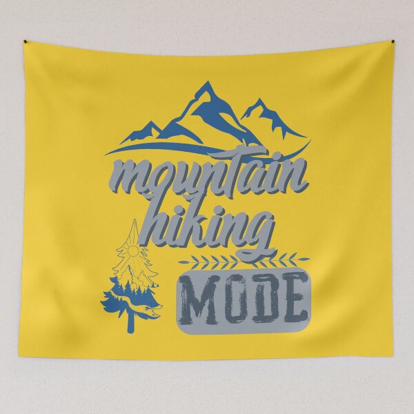Item preview, mountain hiking mode, forest river sun inside tree pine designed and sold by movie-popcorn.